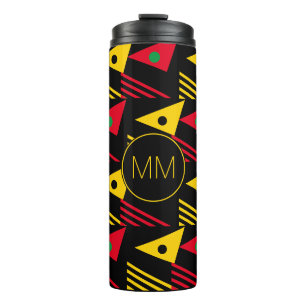 Stylish Geometric Triangles Monogram Thermal Tumbler