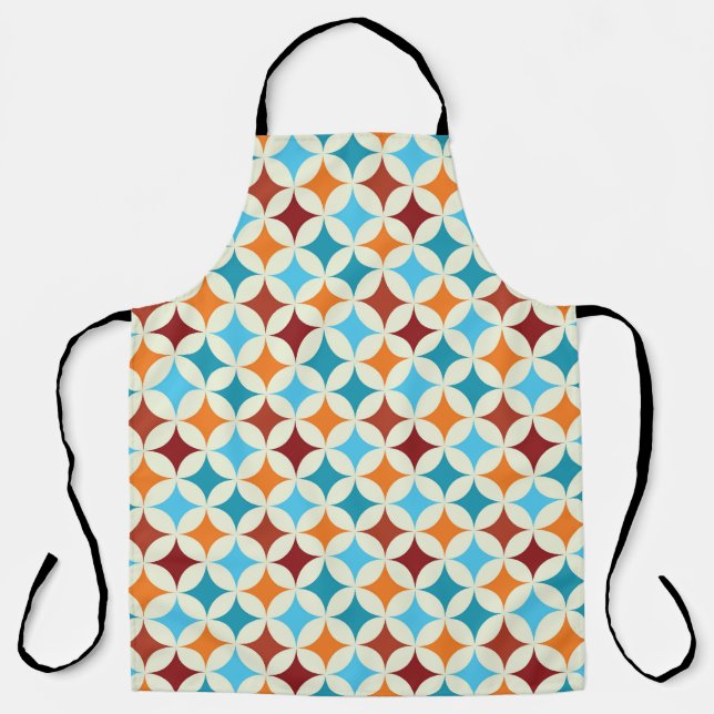 Stylish Geometric: Vintage Seamless Pattern Apron (Front)