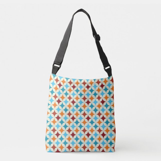 Stylish Geometric: Vintage Seamless Pattern Crossbody Bag (Front)