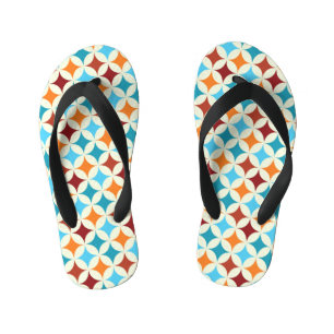Stylish Geometric: Vintage Seamless Pattern Kid's Flip Flops