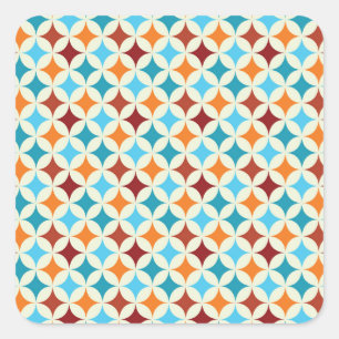 Stylish Geometric: Vintage Seamless Pattern Square Sticker