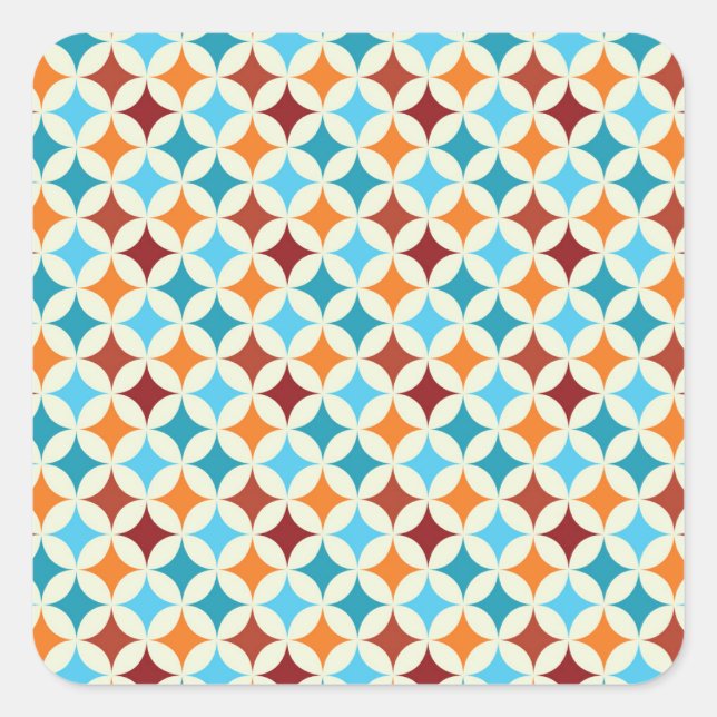 Stylish Geometric: Vintage Seamless Pattern Square Sticker (Front)