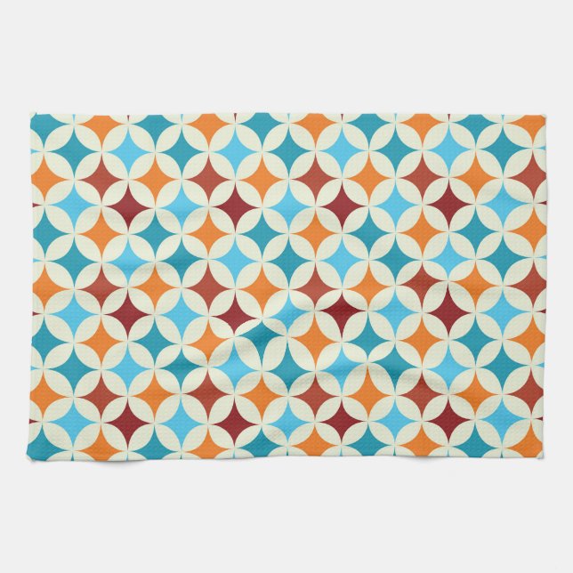 Stylish Geometric: Vintage Seamless Pattern Tea Towel (Horizontal)