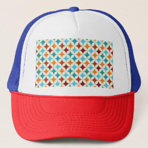 Stylish Geometric: Vintage Seamless Pattern Trucker Hat