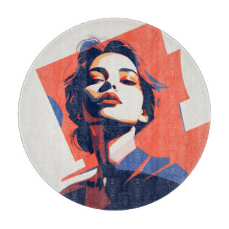 Stylish Geometric Woman Portrait  Cutting Board
