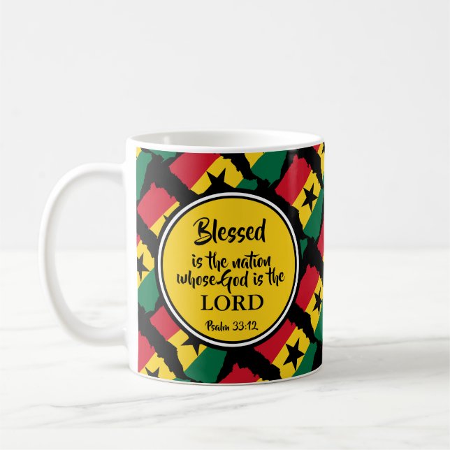 Stylish GHANA Blessed Nation Monogram Gift Coffee Mug (Left)