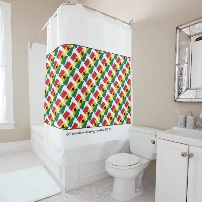 Stylish GHANA God's mercies Lamentations 3:23 Shower Curtain (In Situ)