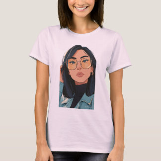 Stylish Girl Illustration | Trendy Fashion T-Shirt