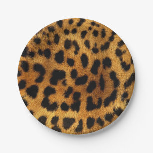stylish girly chic safari animal print leopard paper plate