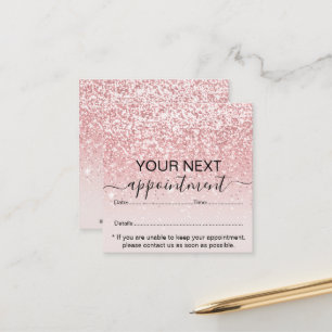 Stylish Girly Dripping Pink Glitter Appointment  Card