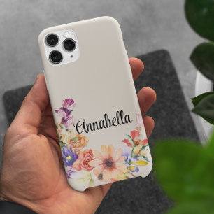 Stylish Girly Floral Modern iPhone 15 Case