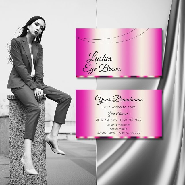 Stylish Girly Pink Glamourous Modern and Simple Business Card (Creator Uploaded)