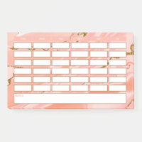 Stylish Girly Pink Gold School Schedule Timetable