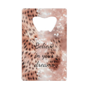 Stylish Girly Pink Rose Gold Leopard Glitz