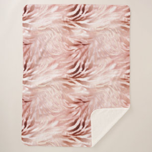 Stylish Girly Pink Rose Gold Zebra Glam Glitz  Sherpa Blanket