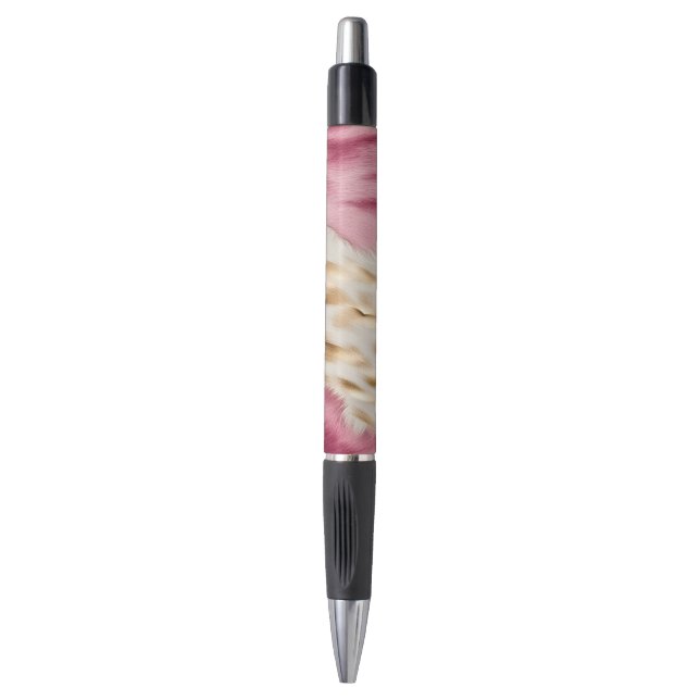 Stylish Girly Pink White Gold Zebra (Front Vertical)