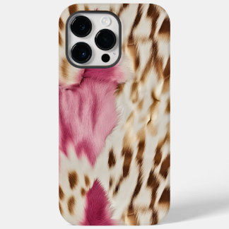 Stylish Girly Pink White Gold Zebra Case-Mate iPhone 14 Pro Max Case