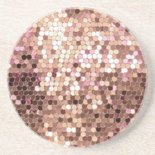 Stylish Glam Rose Gold Blush Pink Confetti Coaster