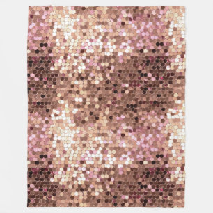 Stylish Glam Rose Gold Blush Pink Confetti Fleece Blanket