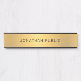 Stylish Glamorous Gold Simple Template Modern Door Sign