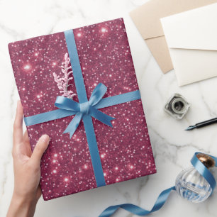 Stylish Glamour Burgundy Sparkling Bling Glitter Wrapping Paper