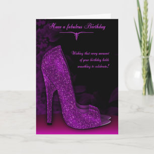Stylish Glamour Shoe Birthday Greeting Card