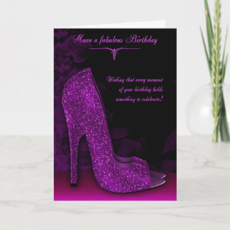 Stylish Glamour Shoe Birthday Greeting Card