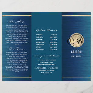 Stylish Glitter and Brushed Metal Trifold Brochure
