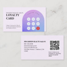 Stylish Glitter Beauty Nail Salon Loyalty Card