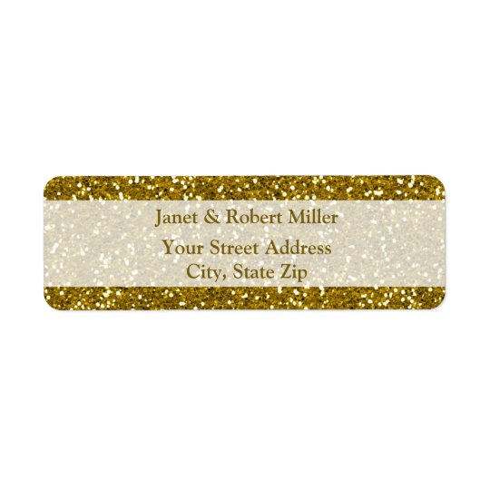 Stylish Glitter Gold Return Address Label