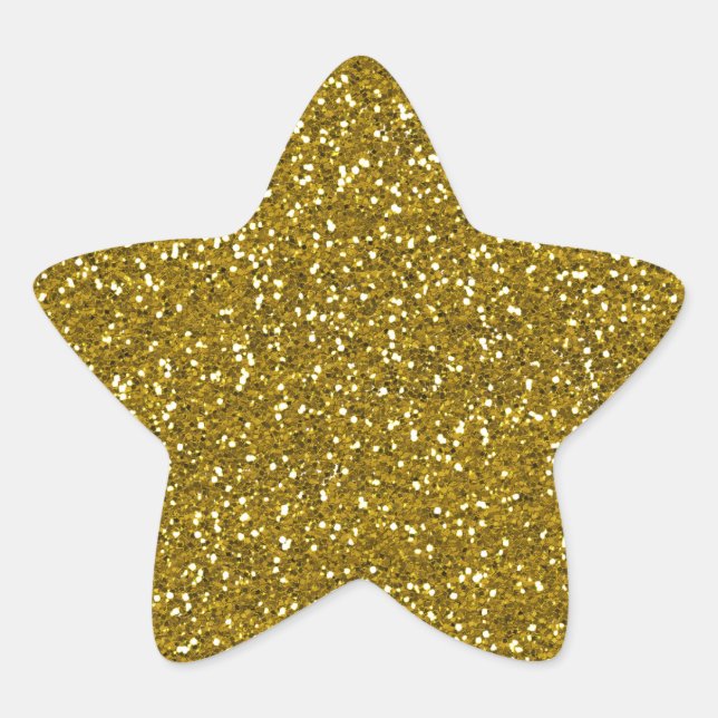 Stylish Glitter Gold Star Sticker (Front)