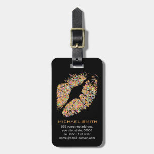 Stylish Glitter Lips Luggage Tag