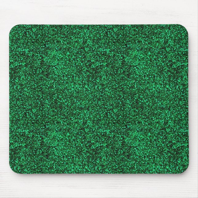Stylish Glitzy Green Sequin Sparkles Mouse Mat (Front)