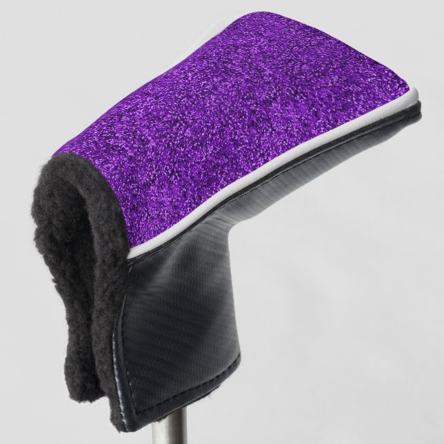 Stylish Glitzy Purple Sequin Sparkles Golf Head Cover (3/4 Front)