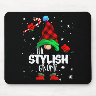 Stylish Gnome Red Buffalo Plaid Matching Family Ch Mouse Mat