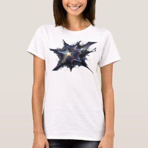 Stylish Gold Abstract Stars Graphic Tee