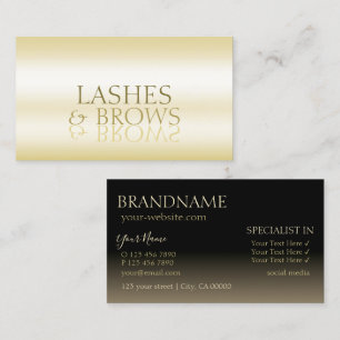 Stylish Gold and Black Mirror Font Professional Business Card
