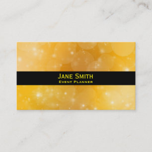 Stylish gold and black modern Events Planner Business Card