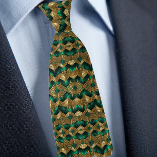 Stylish Gold and Emerald Necktie