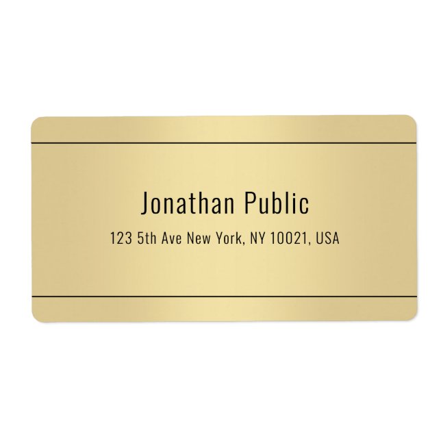 Stylish Gold Background Simple Design Template (Front)