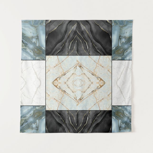 Stylish Gold black and white Marble pattern Tapestry (Front)