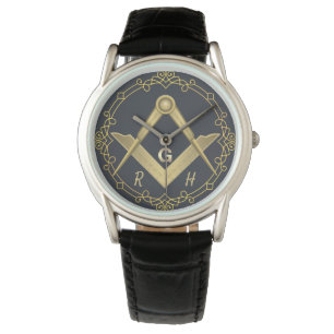 Stylish Gold Border Masonic eWatch Watch