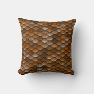 Stylish Gold Bronze Metallic Pattern Cushion