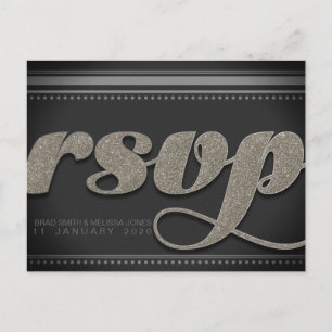 Stylish Gold Cafe Textured RSVP Postcard