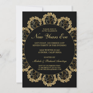 Stylish Gold Celebration New Years Invitation