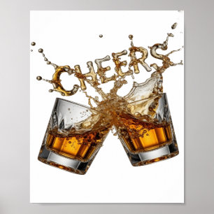 Stylish Gold CHEERS Design Poster