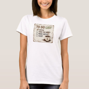 Stylish Gold COFFEE FIRST SAVE WORLD T-Shirt