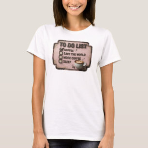 Stylish Gold COFFEE FIRST SAVE WORLD Tee