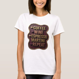 Stylish Gold COFFEE WINE ESPRESSO MARTINI REPEA v2 T-Shirt