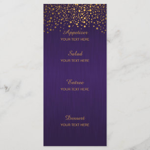 Stylish Gold Confetti Dots   Purple Menu
